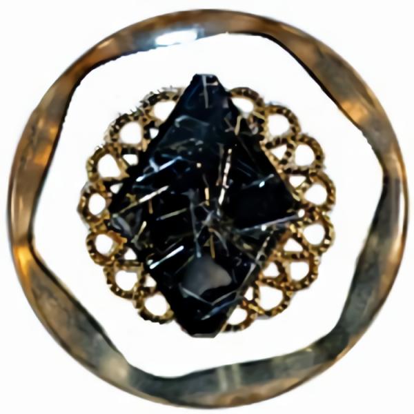 1 1/8" Clear W/Black And Gold Center (28Mm)  |   Color Coat Coat Buttons Color Coat