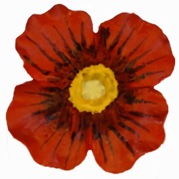 1 1/8" Red Flower W/ Yellow Center Shank Back (28Mm)  |   Flowers Children's Buttons Flowers