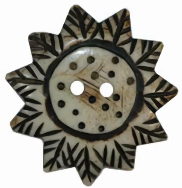 1 3/4" Bone Sun Flower 2-Hole (45Mm)  |   Bone Buttons Natural Buttons Bone Buttons