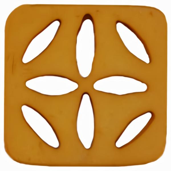 1 3/4" Tan Cut-Out Square Concave Button (45Mm)  |   Color Decorative Color Decorative Color Decorative