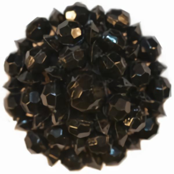 1 5/8" Black Faceted Beaded Button (41Mm)  |   Beaded Beaded Beaded