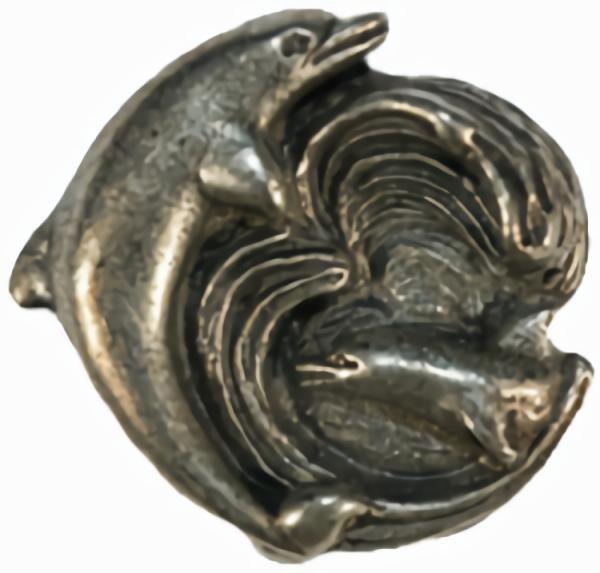 1" Pewter Dolphin Button  |   Silver Novelty Buttons Novelty Buttons Silver Novelty Buttons