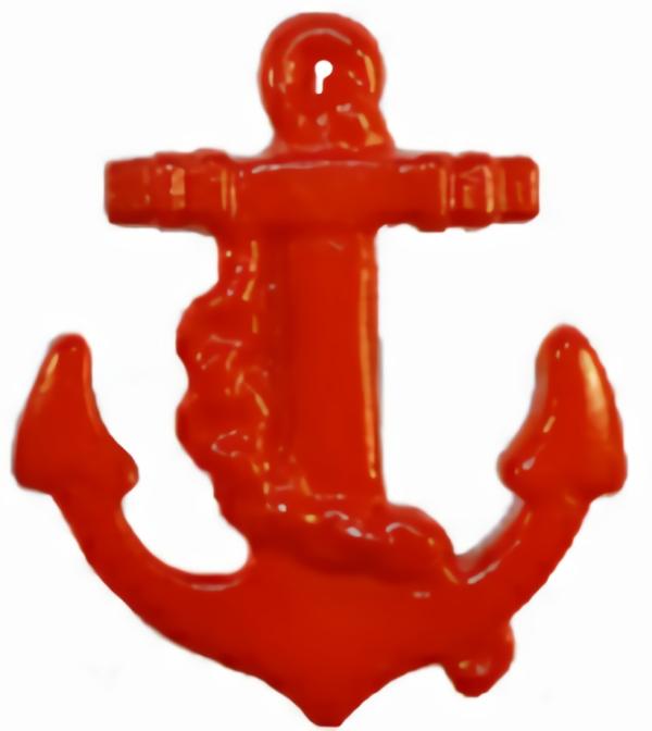 11/16" Red Anchor Button (18Mm)  |   Novelty Children's Buttons Novelty