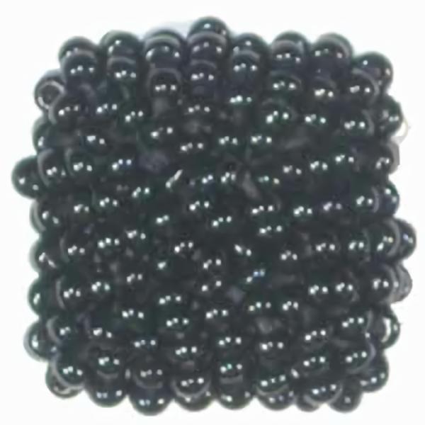 13/16" Black Beaded Square (21Mm)  |   Beaded Beaded