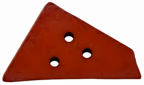 2 3/4" By 1 5/8" Brick Red 3-Hole Odd Triangle Button (70Mm)  |   Color Decorative Color Decorative Color Decorative