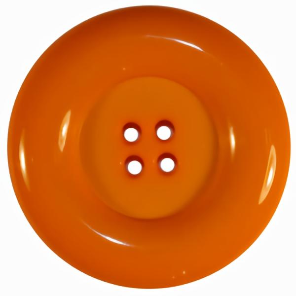 2" Bright Orange 4-Hole Button W/Thick Rim (50Mm)  |   Color Decorative Color Decorative Color Decorative