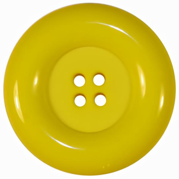 2" Bright Yellow 4-Hole Button W/ Thick Rim (50Mm)  |   Crafts & Basics Buttons Crafts & Basics