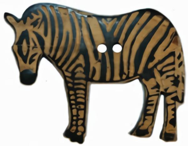 3" By 2 1/4" Carved Horn Zebra (73Mm)  |   Horn Buttons Horn Buttons Horn Buttons