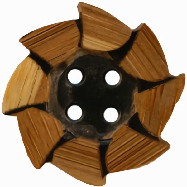 3/4" Wood And Horn Button W/Swirl (20Mm)  |   Wood Buttons Natural Buttons Wood Buttons