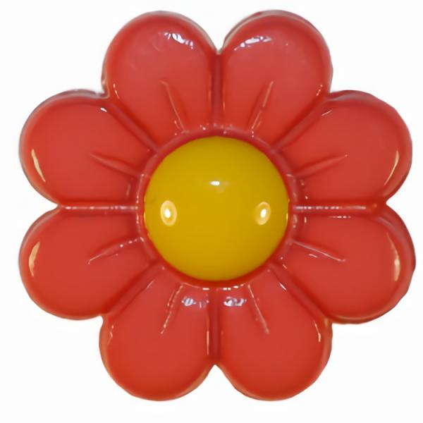 5/8" Coral Daisy Button (16Mm)  |   Flowers Children's Buttons Flowers