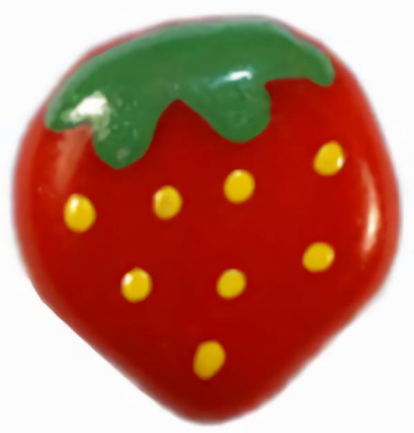 5/8" Glass Strawberry Button (16Mm)  |   Novelty Glass Glass Buttons Novelty Glass