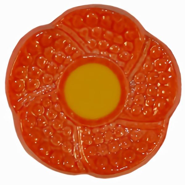 5/8" Orange Flower Button W/Yellow Center (16Mm)  |   Flowers Children's Buttons Flowers