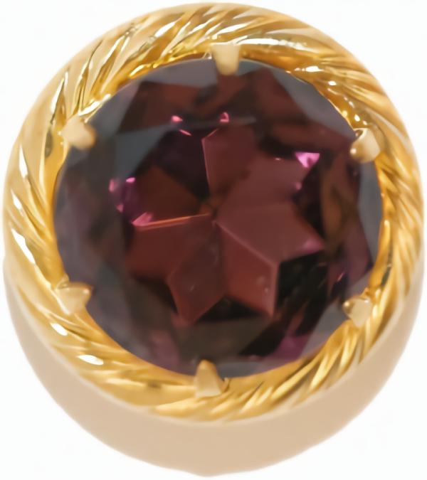 7/8" Amethyst Faceted Center Stone W/ Gold Rim Setting (23Mm)  |   Color Settings & Stones Color Settings & Stones Color Settings & Stones