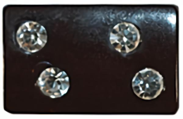 7/8" Black Rectangle W/Rhinestones (23Mm)  |   Color Settings & Stones Color Settings & Stones Color Settings & Stones