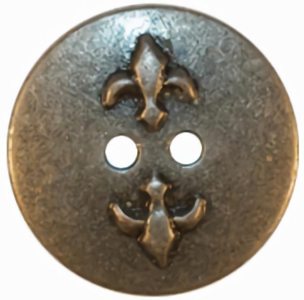 Antique Silver Button W/ Fleur-De-Lys Sz 7/8"  |   Metal Decorative Large Decorative Buttons Metal Decorative