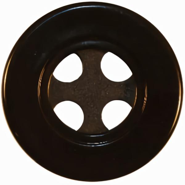 Black Big Flat Rim Button 1 1/2"  |   Black Decorative Black Decorative Black Decorative