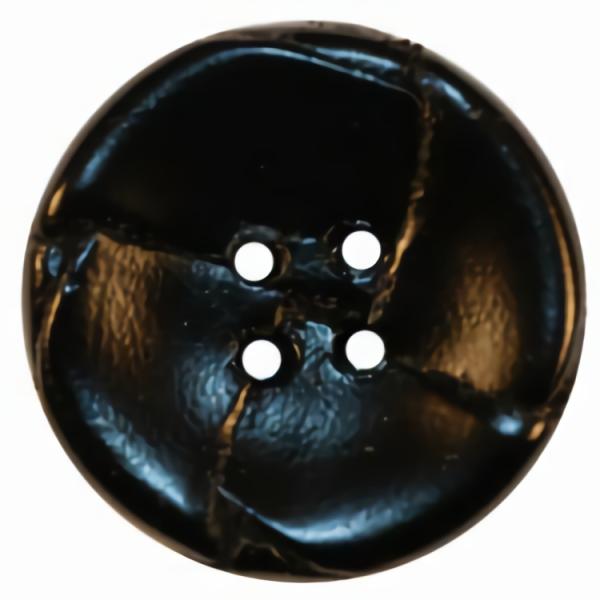 Black Woven Leather 4-Hole Button  |   Leather Buttons Leather Buttons Leather Buttons