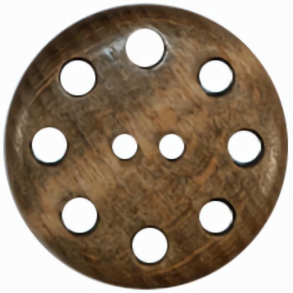 Bleached Walnut Wood Button W/Hole Rim  |   Wood Buttons Natural Buttons Wood Buttons