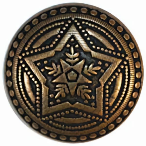 Bronze Button W/ Double Star  |   Metal Decorative Large Decorative Buttons Metal Decorative