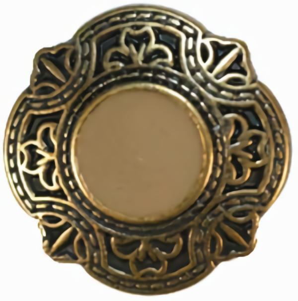 Bronze Button W/ Shaped Rim & Taupe Center 1"  |   Bronze Fashion Bronze Fashion Bronze Fashion