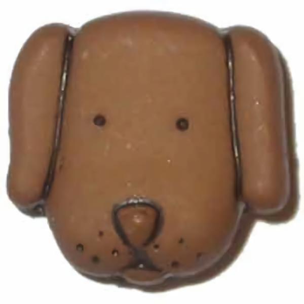 Brown Dog Face  |   Novelty Children's Buttons Novelty