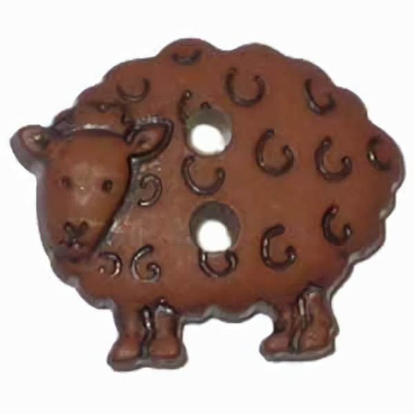 Brown Lamb 2-Hole  |   Animals Buttons Animals Buttons Animals Buttons