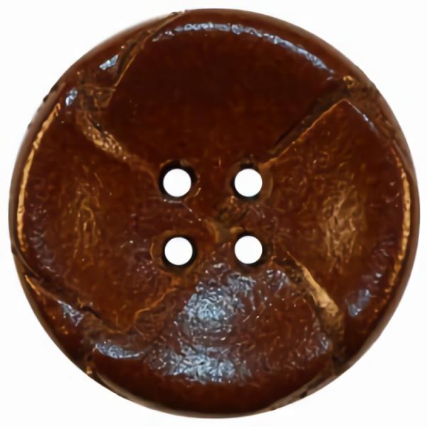 Brown Woven Leather 4-Hole Button  |   Leather Buttons Leather Buttons Leather Buttons