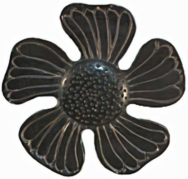 Carved Black Horn 5-Petal Flower Sizes 1 3/4" & 2"  |   Wood & Natural Decorative Large Decorative Buttons Wood & Natural Decorative