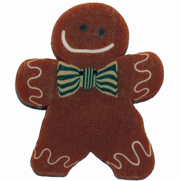 Ginger Bread Man Button Sz 1 1/4"  |   Holiday Buttons Holiday Buttons Holiday Buttons