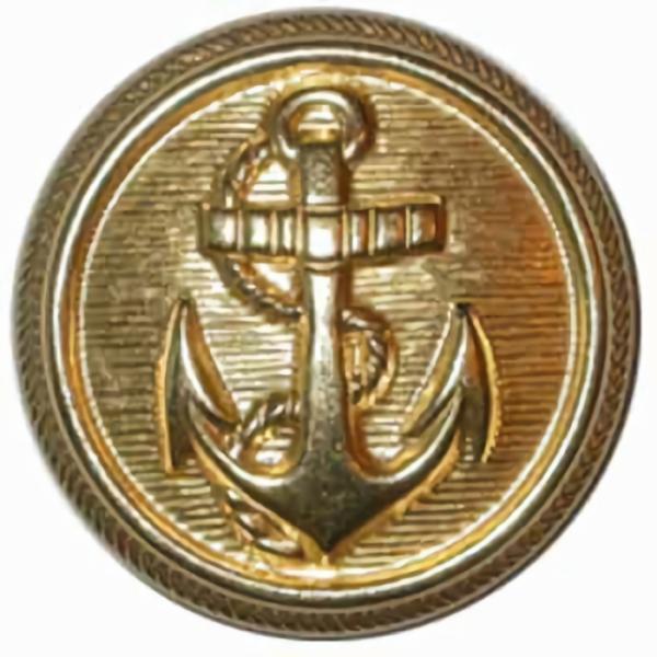 Gold Button W/ Anchor  |   Metal Decorative Large Decorative Buttons Metal Decorative