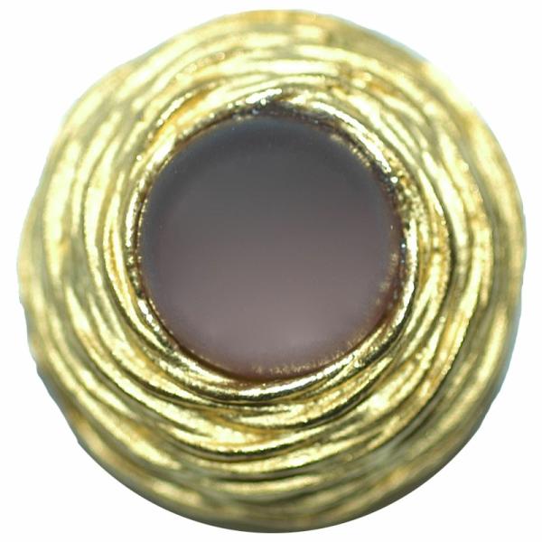 Gold Dome W/ Dusty Pink Cabochon Center 15/16"  |   Color Coat Coat Buttons Color Coat