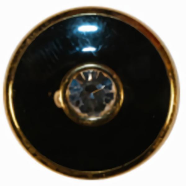 Gold Rim Button W/ Black And Center Rhinestone  |   Women’s Dress Shirt Shirt Buttons Women's Dress Shirt