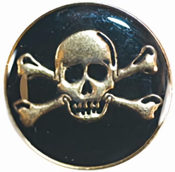 Gold Skull And Cross Bones W/Black  |   Novelty Vices Buttons Novelty Buttons Novelty Vices Buttons