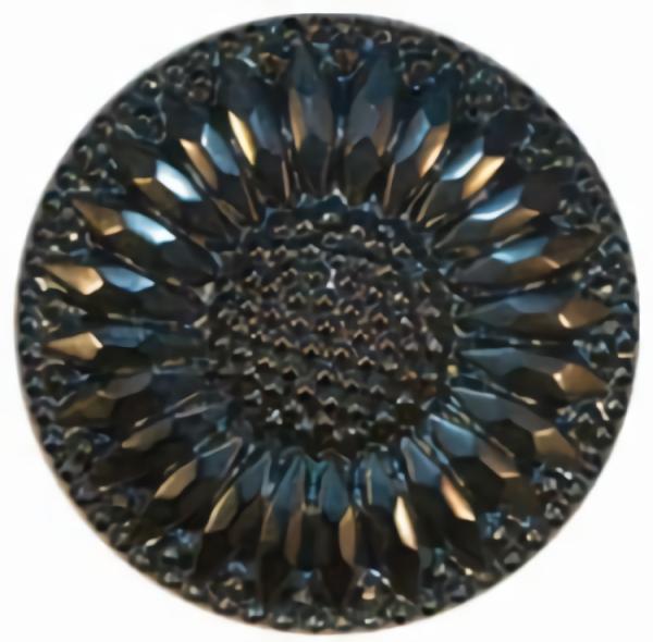 Gunmetal Glass Faceted Sunflower Button  |   Color Decorative Color Decorative Color Decorative