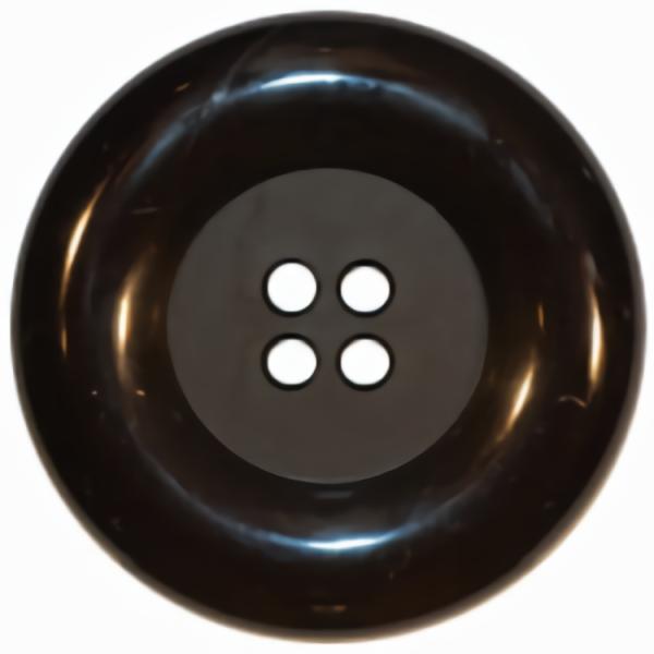 Large Black 4-Hole Button W/ Wide Rim  |   Black Decorative Black Decorative Black Decorative