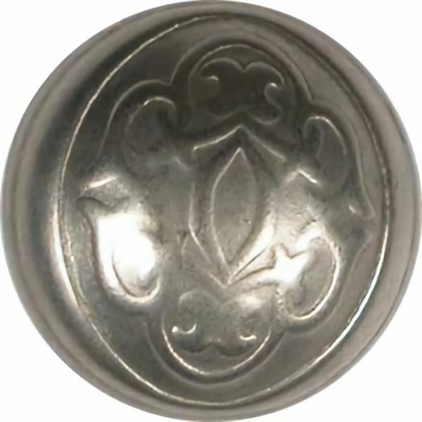 Matte Silver Button W/ Victorian Relief  |   Metal Decorative Large Decorative Buttons Metal Decorative