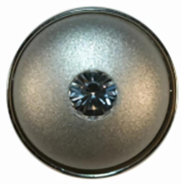 Matte Silver Dome Button W/Rhinestone 7/16"  |   Silver Settings Rhinestone Buttons Silver Settings