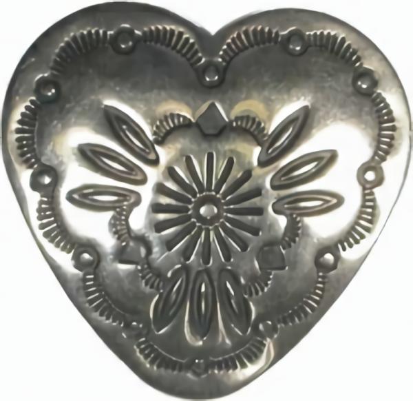 Nickel Silver Heart Button 1 1/4" (32Mm)  |   Southwestern Buttons Novelty Buttons Southwestern Buttons