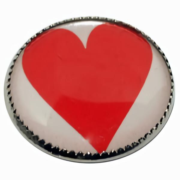 Red Heart Picture Button Sz 3/4"  |   Novelty Vices Buttons Novelty Buttons Novelty Vices Buttons