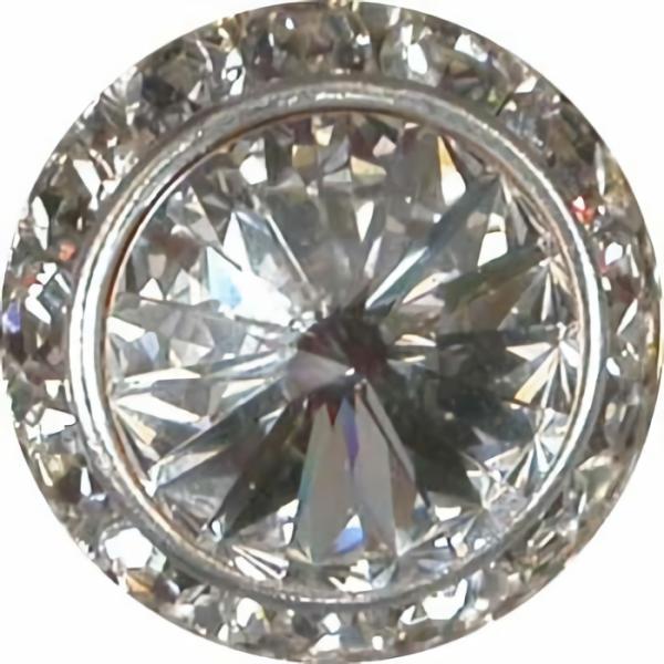 Rivoli Crystal Button  |   Silver Settings Rhinestone Buttons Silver Settings