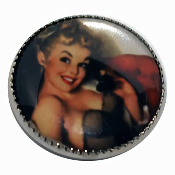 Sexy Vargas Girl Button Sz 3/4"  |   Novelty Vices Buttons Novelty Buttons Novelty Vices Buttons