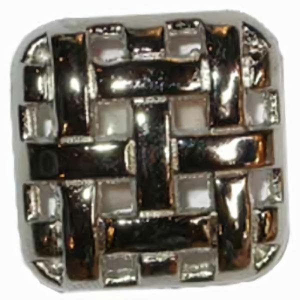 Shiny Silver Square Weave Button  |   Silver Fashion Fashion Buttons Silver Fashion