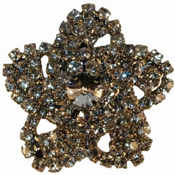 Silver Flower Button W/Clear Crystals 7/8"  |   Silver Settings Rhinestone Buttons Silver Settings