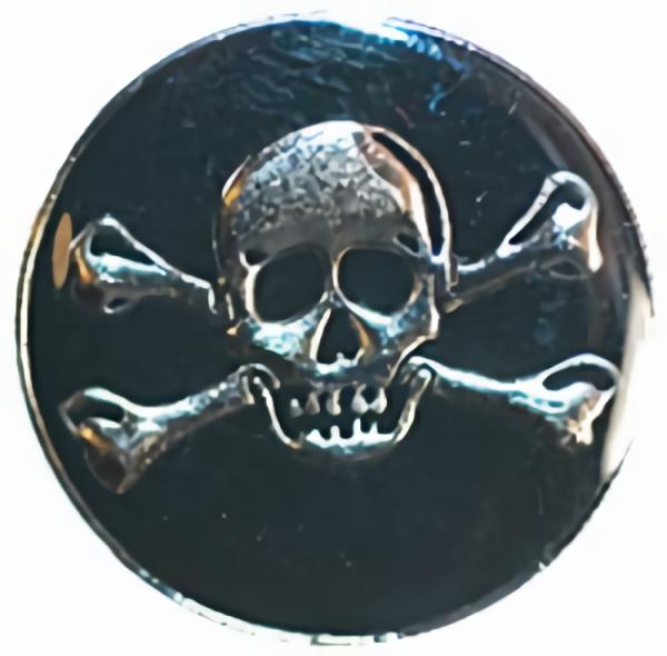 Silver Skull & Cross Bones W/Black  |   Novelty Vices Buttons Novelty Buttons Novelty Vices Buttons