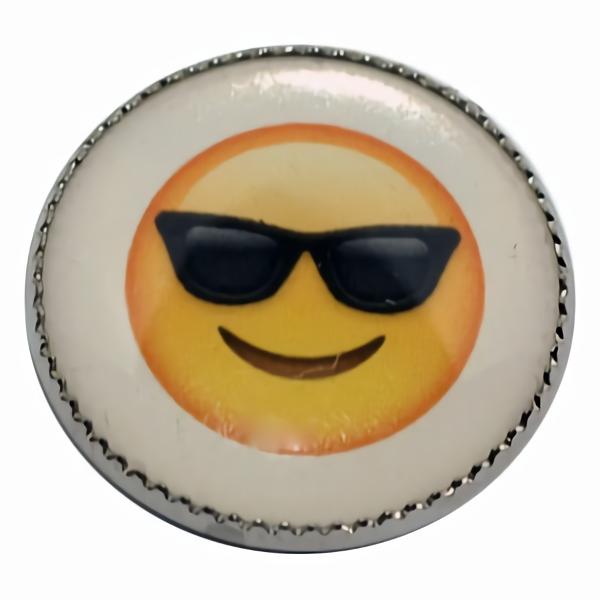 Smiley Sunglasses Emoji Button 3/4"  |   Novelty Vices Buttons Novelty Buttons Novelty Vices Buttons