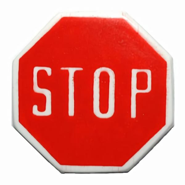 Stop Sign Button Sz 3/4"  |   Novelty Children's Buttons Novelty