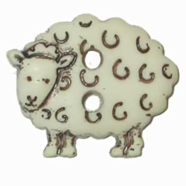 White Lamb 2-Hole  |   Novelty Children's Buttons Novelty