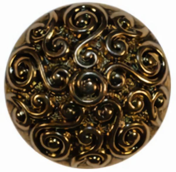 Gold Dome Button W/ Swirl Pattern  |   Metal Decorative Large Decorative Buttons Metal Decorative