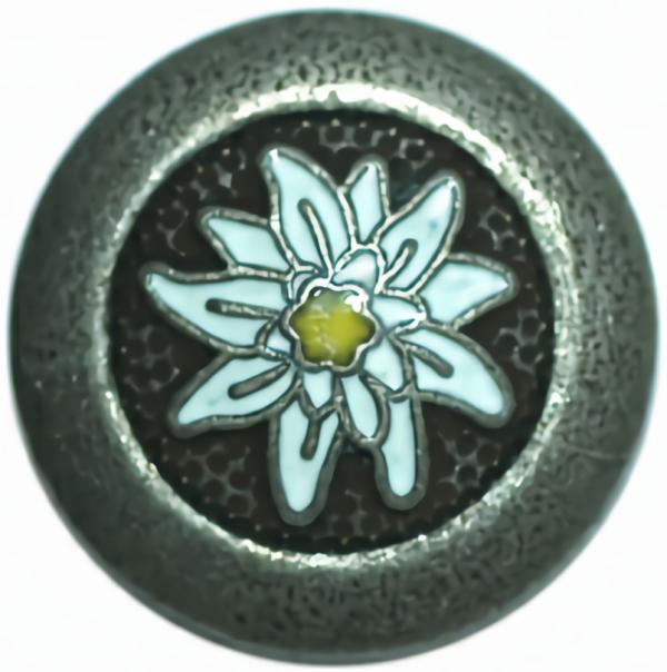 Pewter Button W/ White Flower Center 7/8" (23Mm)  |   Silver Fashion Fashion Buttons Silver Fashion