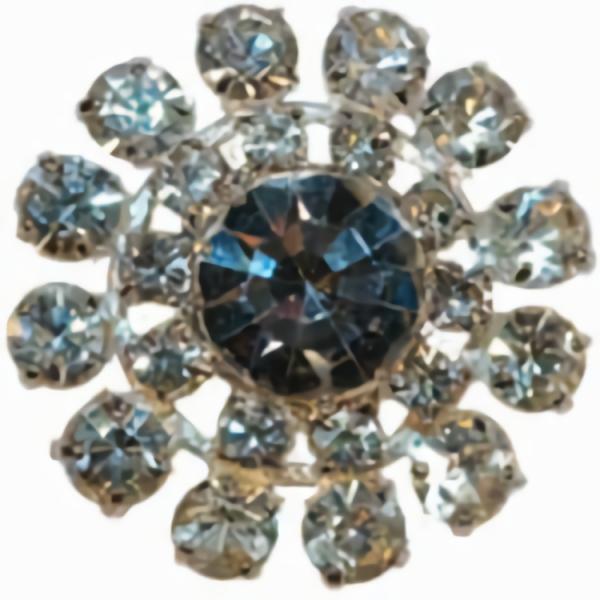 1 3/16" Crystal W/ Silver Setting (30Mm)  |   Silver Settings Rhinestone Buttons Silver Settings